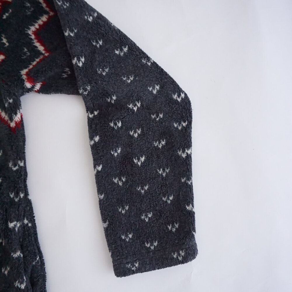 Barrage Collection Gray Nordic Snowflake Zip Jacket Winter Fair Isle Cabincore L - Picture 4 of 11
